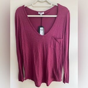 LAMade Los Angeles Scoop Neck Lightweight Top Size XS New with Tags Beet Color